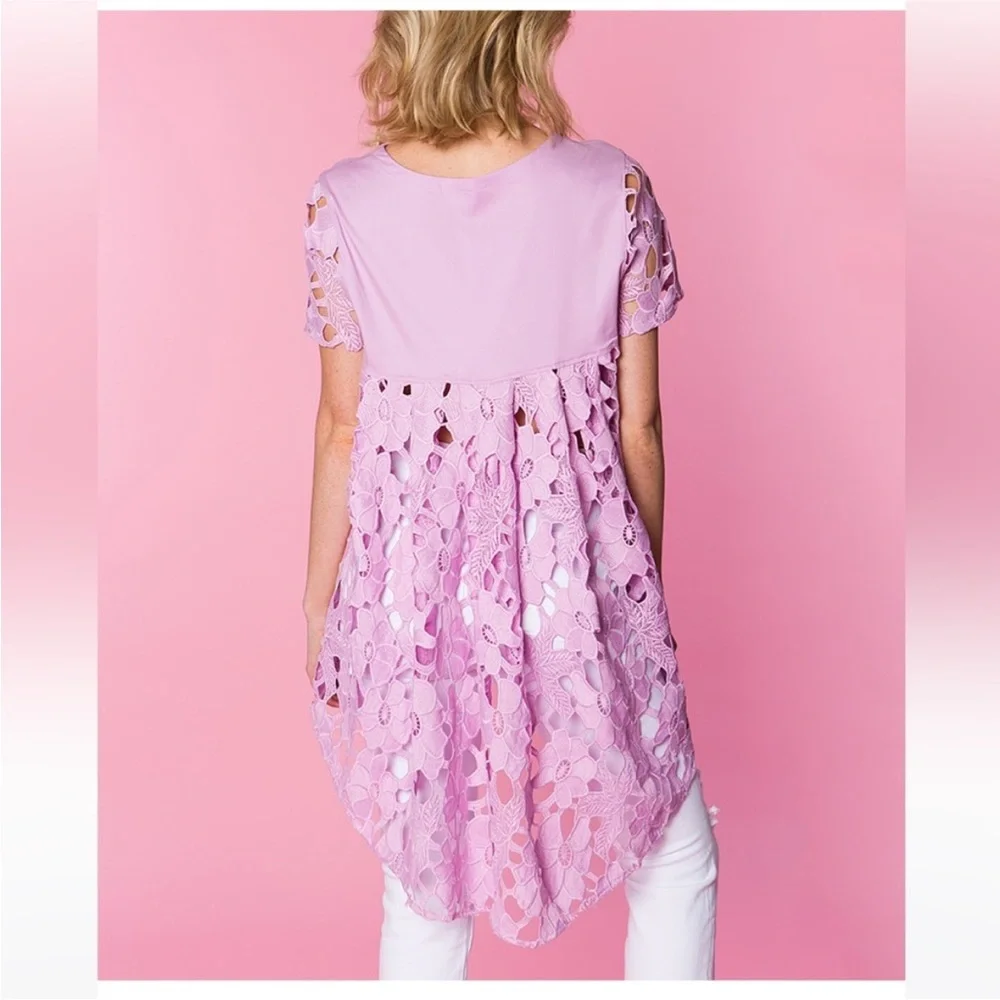 NWT CROSBY by Mollie Burch | Rock Star Print  Shawna Hi-Low Top -Sz S - Picture 8 of 11